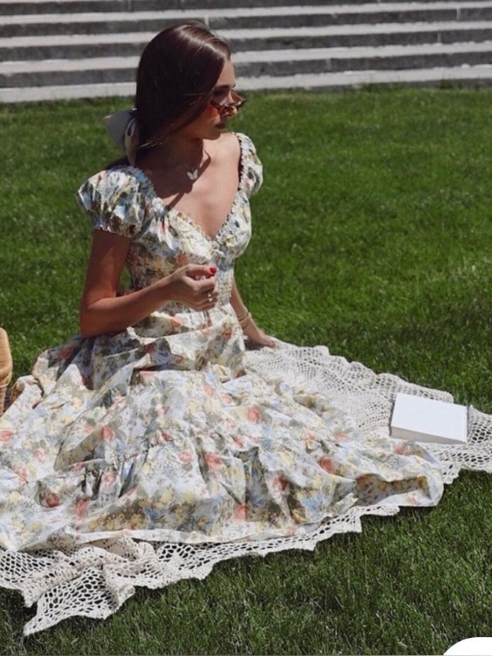 Danielle Bernstein floral poplin maxi dress